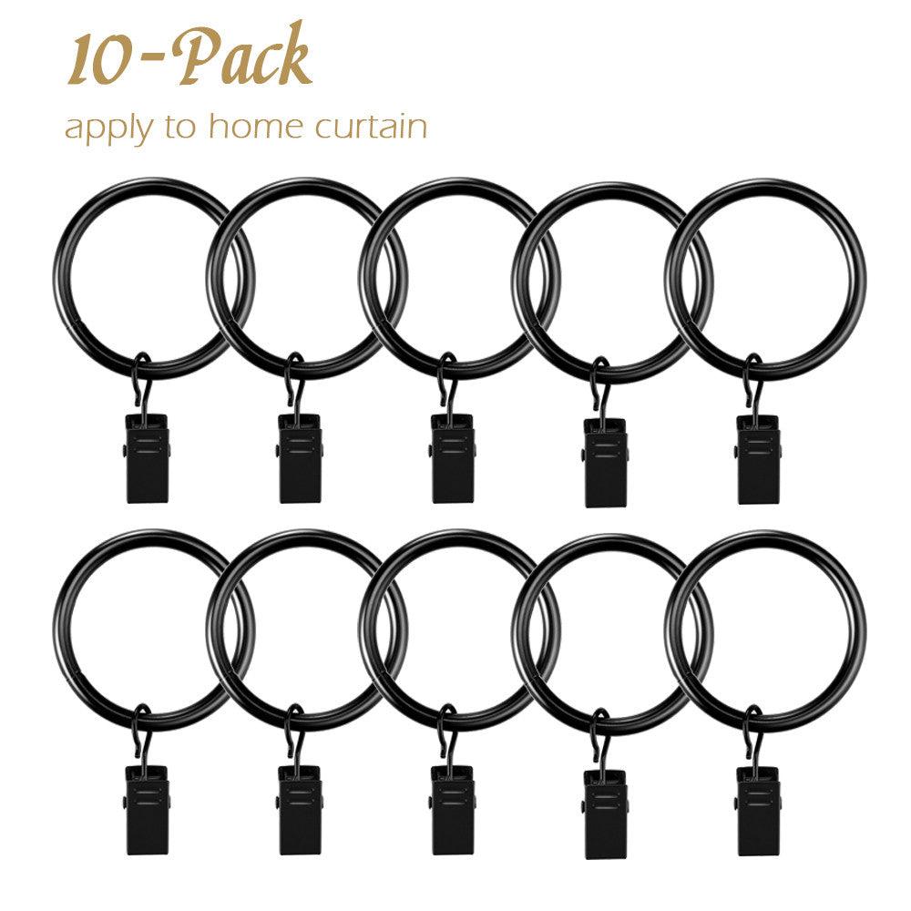 10pcs Curtain Clips Rings Curtain Hooks Metal Drapery Curtain Rings with Clips Holding Heavy Curtains and Drapes